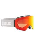 Miniatura Bliz, Flow mascherina da sci unisex Matte Light Grey - Brown w Red Multi grigio 