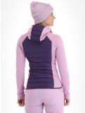 Miniatura Peak Performance, W Down Hybrid Hood gilet donna Indigo Statice Lilac rosa 