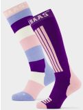 Miniatura Poederbaas, Striped Ski Socks 2-pack calzini da sci 2-pack unisex Purple Pink rosa 