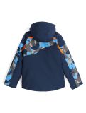 Miniatura Spyder, Leader giacca sci bambino Camouflage Aether Blue blu 