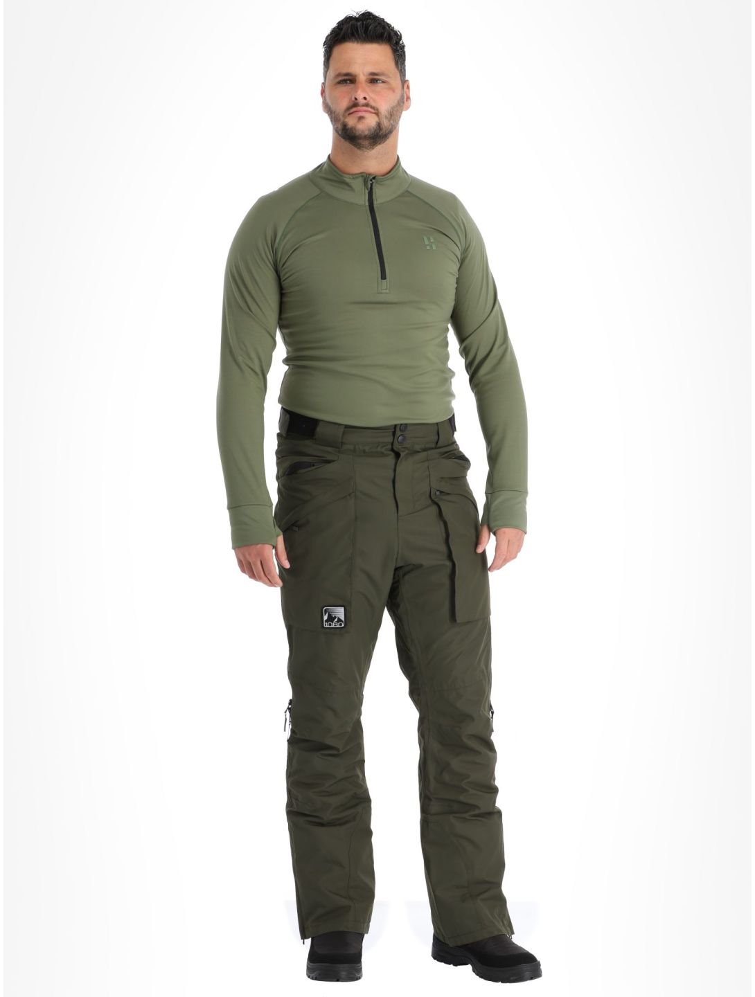 1080, Divert-T pantaloni da sci uomo Olive verde 