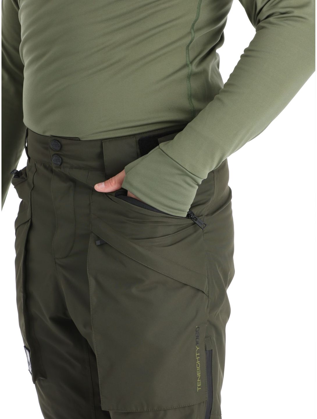 1080, Divert-T pantaloni da sci uomo Olive verde 