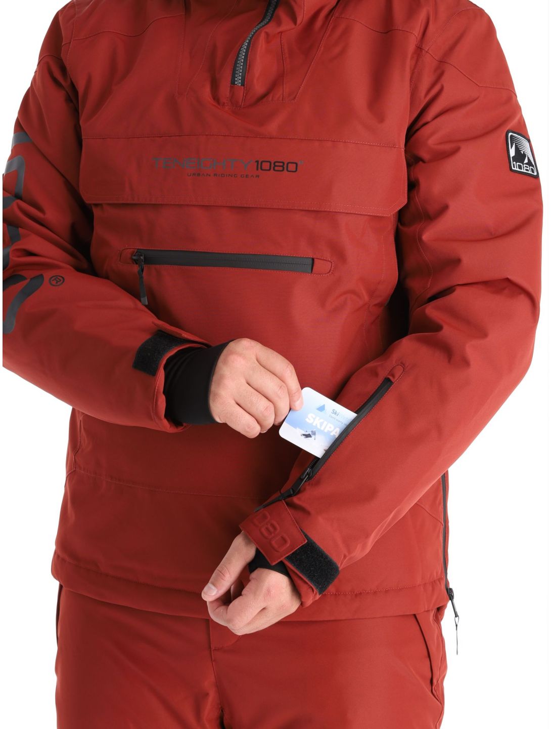 1080, Drake-T anorak uomo Burgundy rosso 