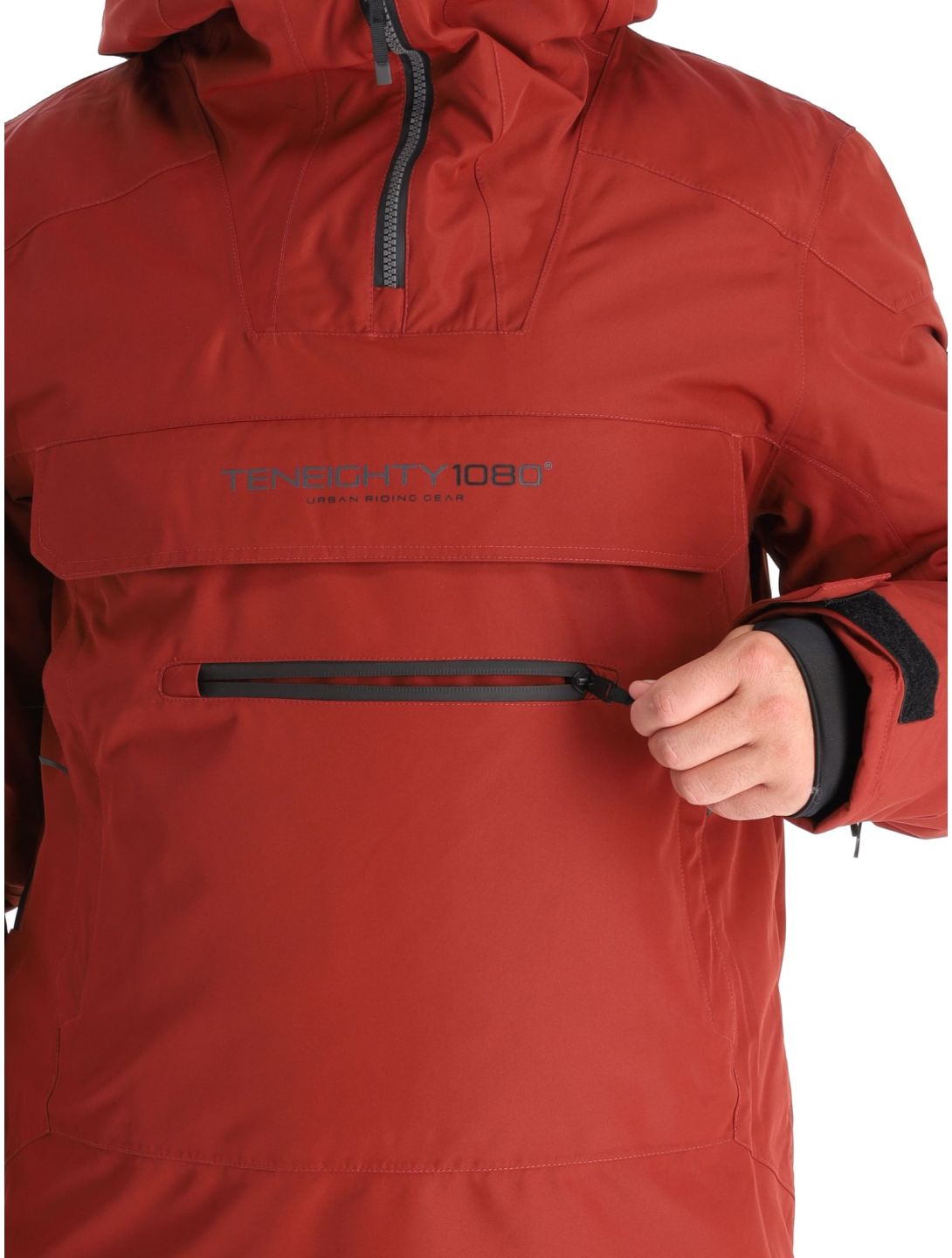 1080, Drake-T anorak uomo Burgundy rosso 