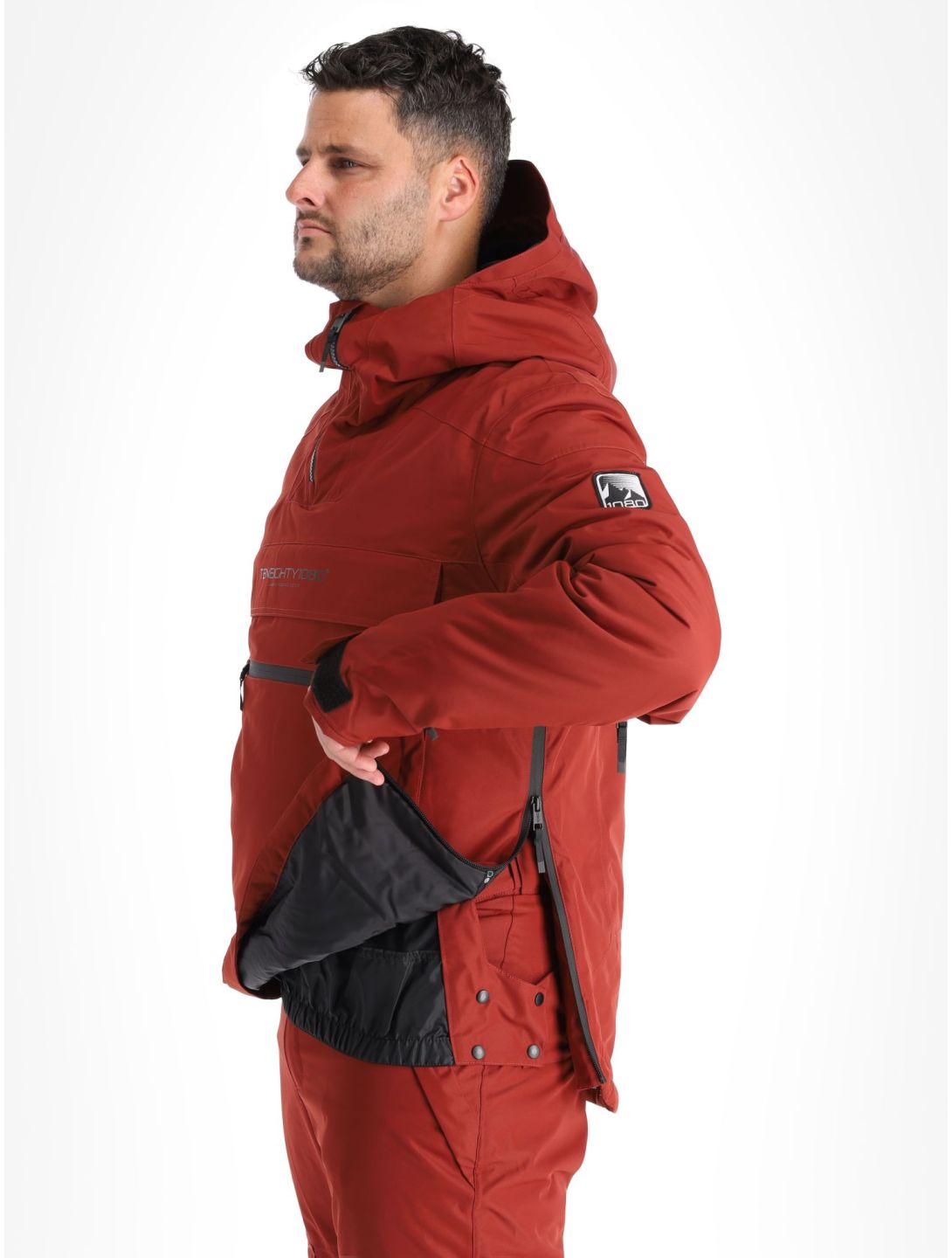 1080, Drake-T anorak uomo Burgundy rosso 