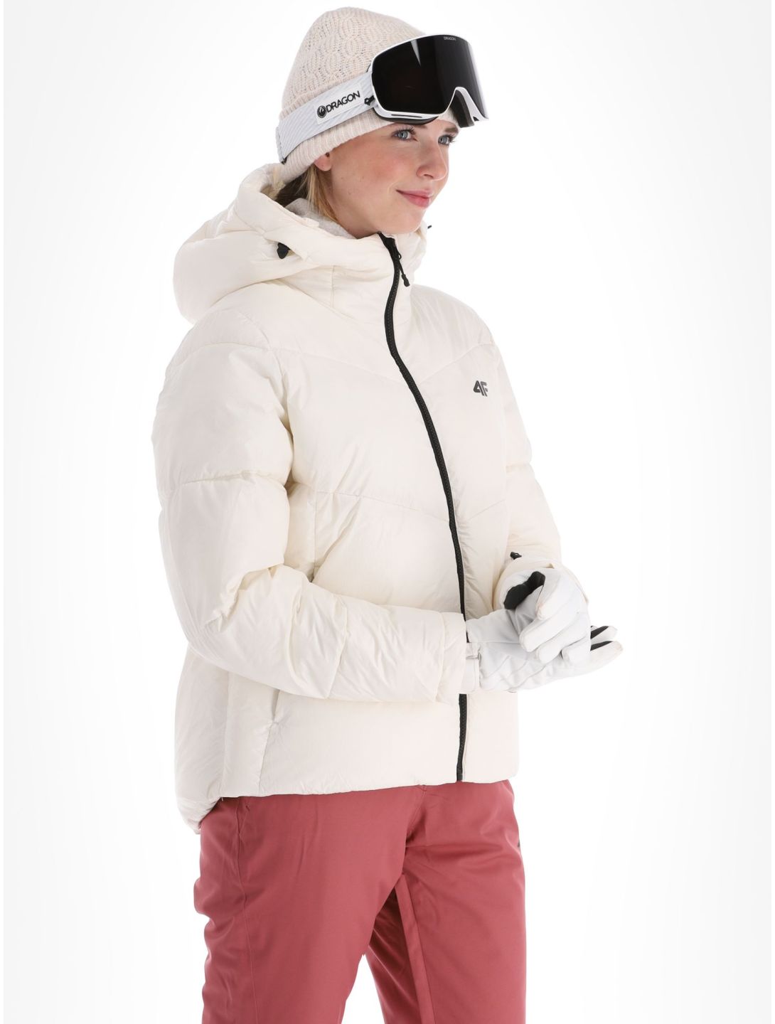 4F, Down Jacket  F277 piumino donna Off White bianco 