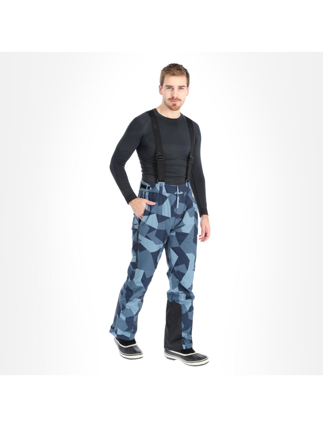 4F, H4Z20-SPMN004 pantaloni da sci uomo camouflage blu