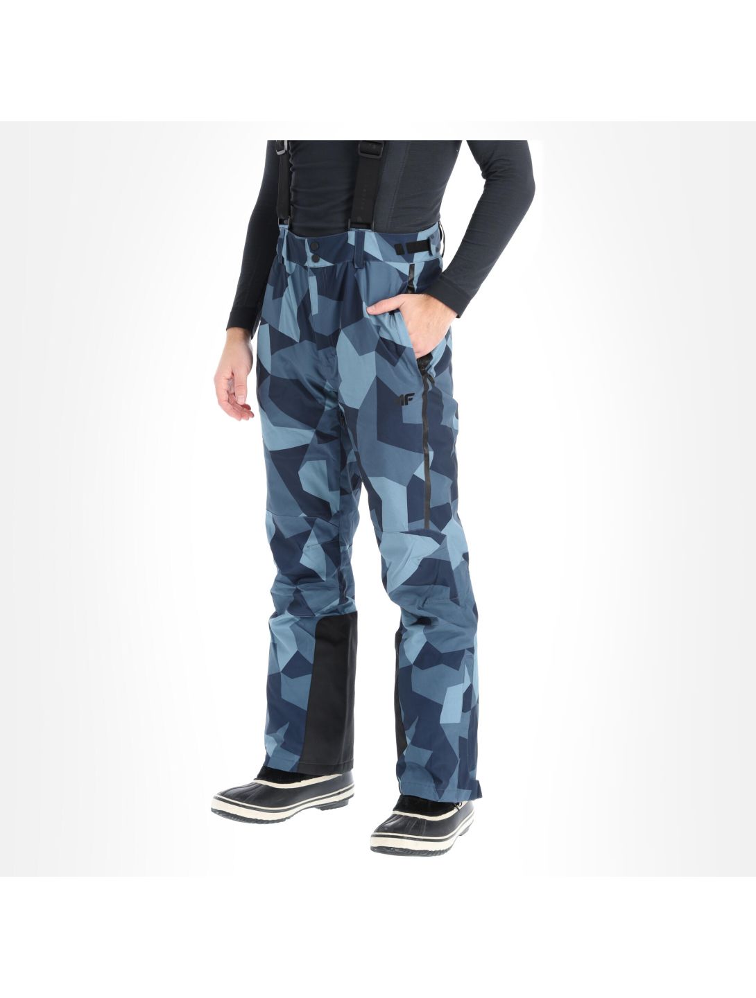 4F, H4Z20-SPMN004 pantaloni da sci uomo camouflage blu