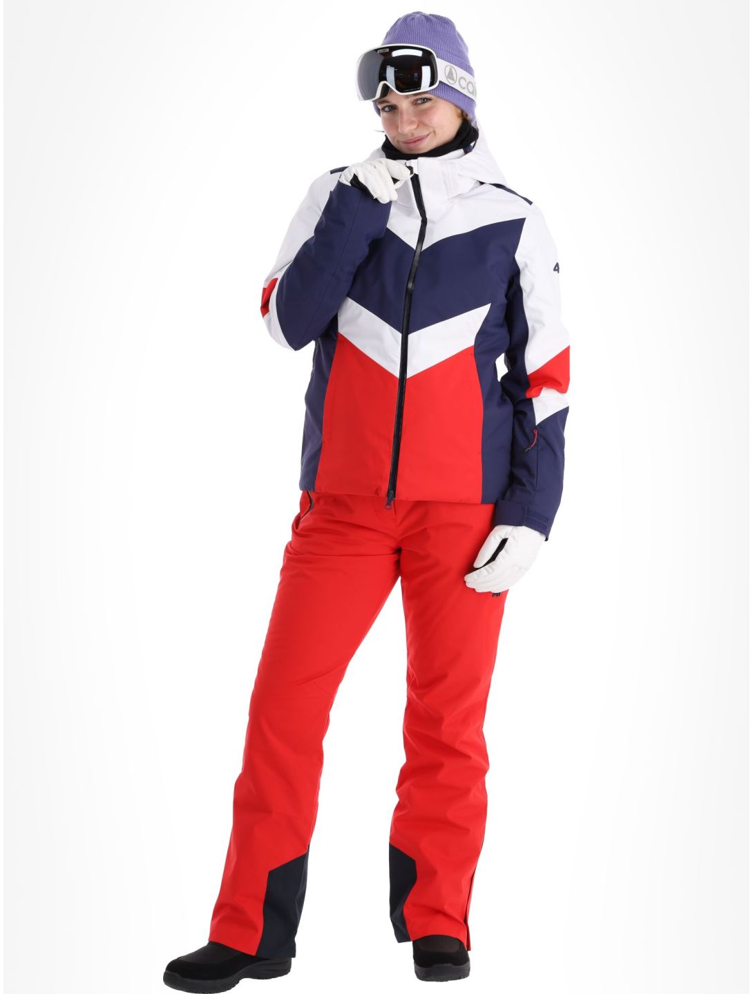 4F, Technical Jacket  F338 giacca sci donna Red bianco, blu, rosso 