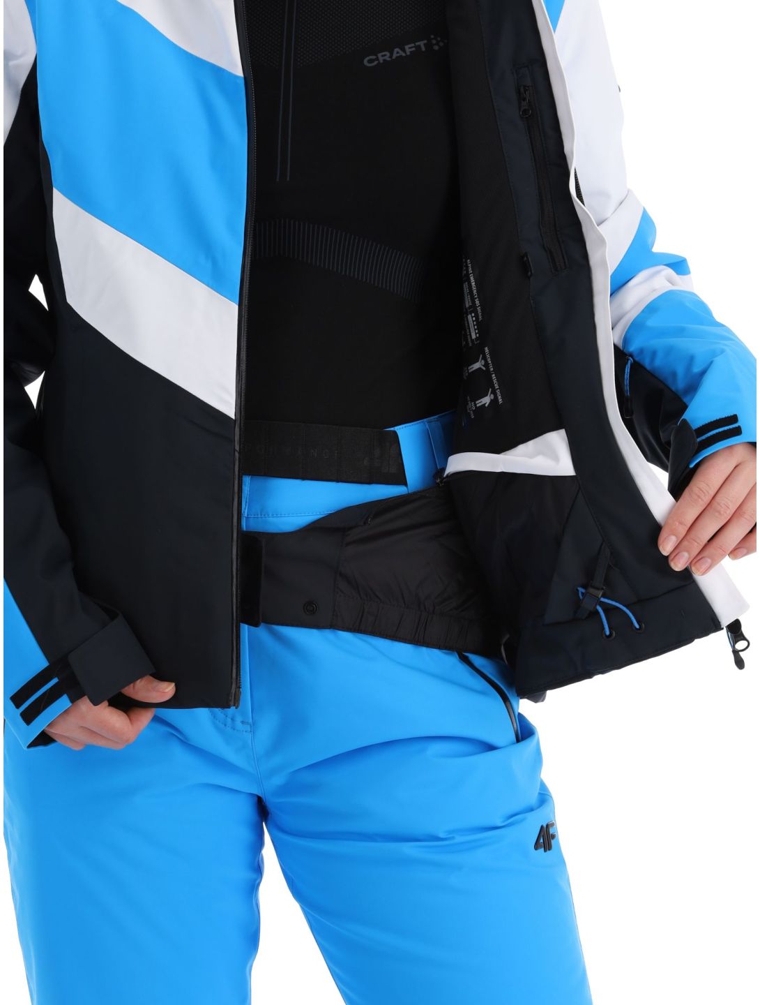 4F, Technical Jacket  F338 giacca sci donna Turquoise bianco, nero, Turquoise 