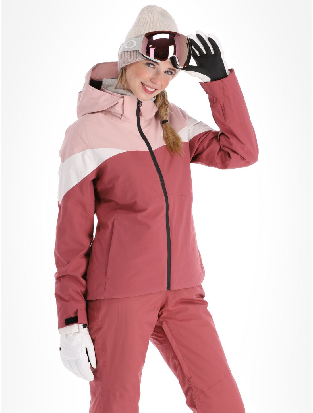 4F, Technical Jacket  F344 giacca sci donna Dark Pink beige, rosa 