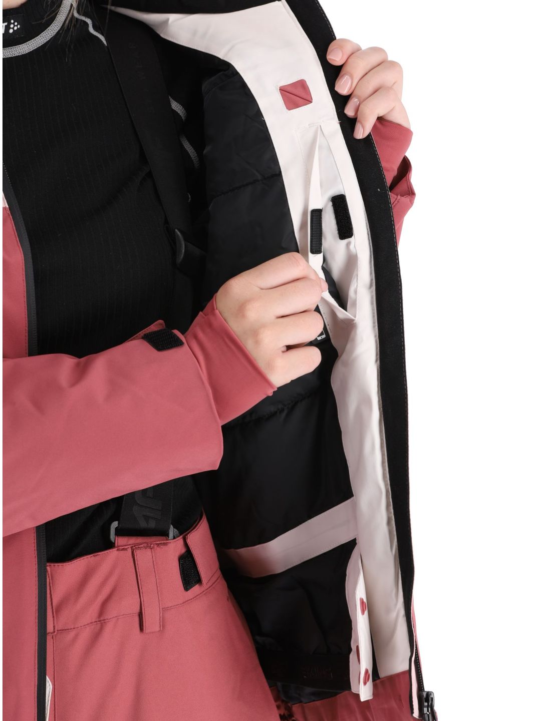 4F, Technical Jacket  F344 giacca sci donna Dark Pink beige, rosa 