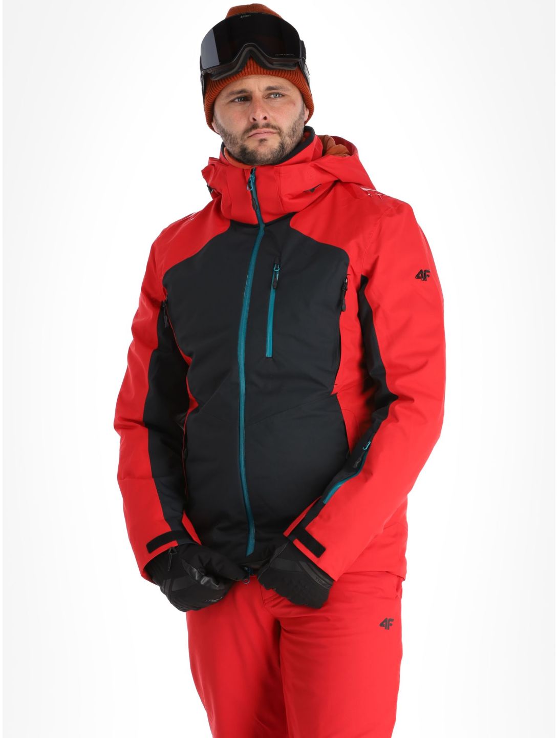 4F, Technical Jacket  M283 giacca sci uomo Dark Red nero, rosso 