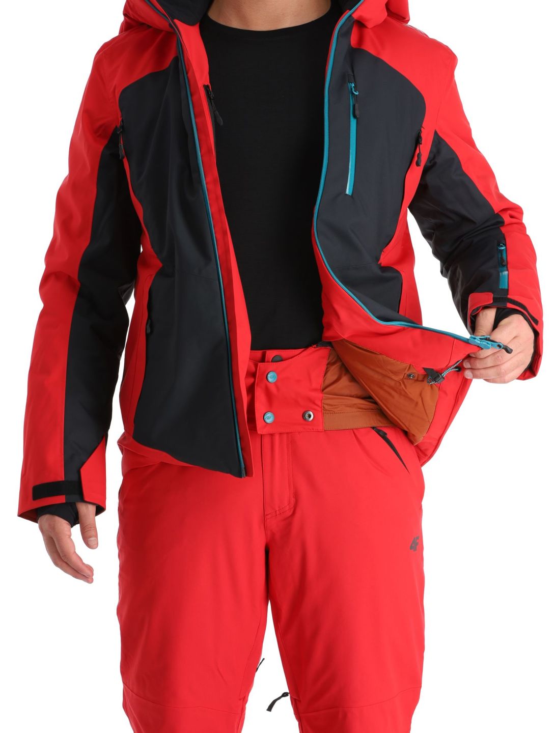 4F, Technical Jacket  M283 giacca sci uomo Dark Red nero, rosso 