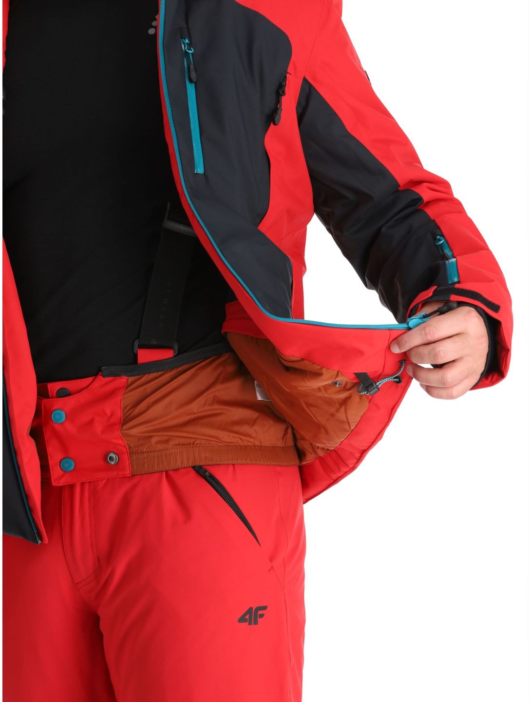 4F, Technical Jacket  M283 giacca sci uomo Dark Red nero, rosso 