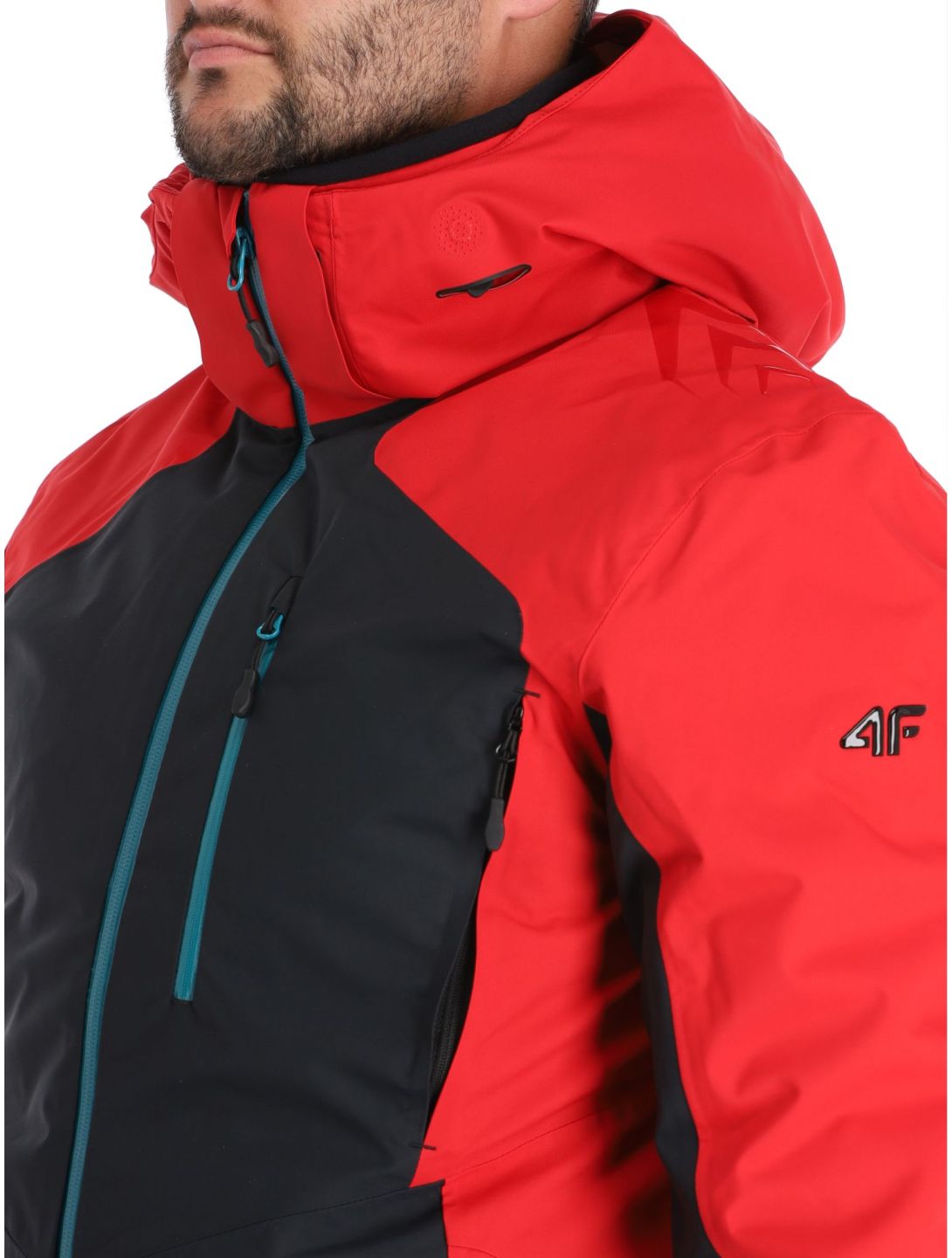 4F, Technical Jacket  M283 giacca sci uomo Dark Red nero, rosso 