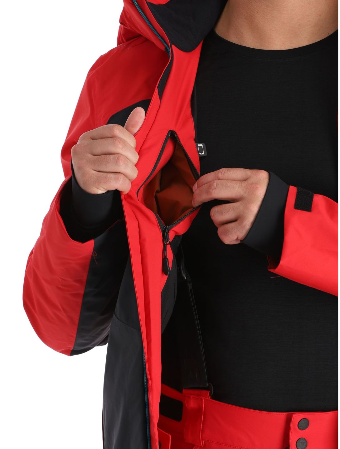 4F, Technical Jacket  M283 giacca sci uomo Dark Red nero, rosso 