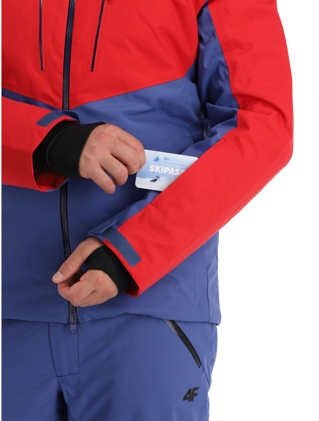 4F, Technical Jacket  M284 giacca sci uomo Dark Red blu, rosso 