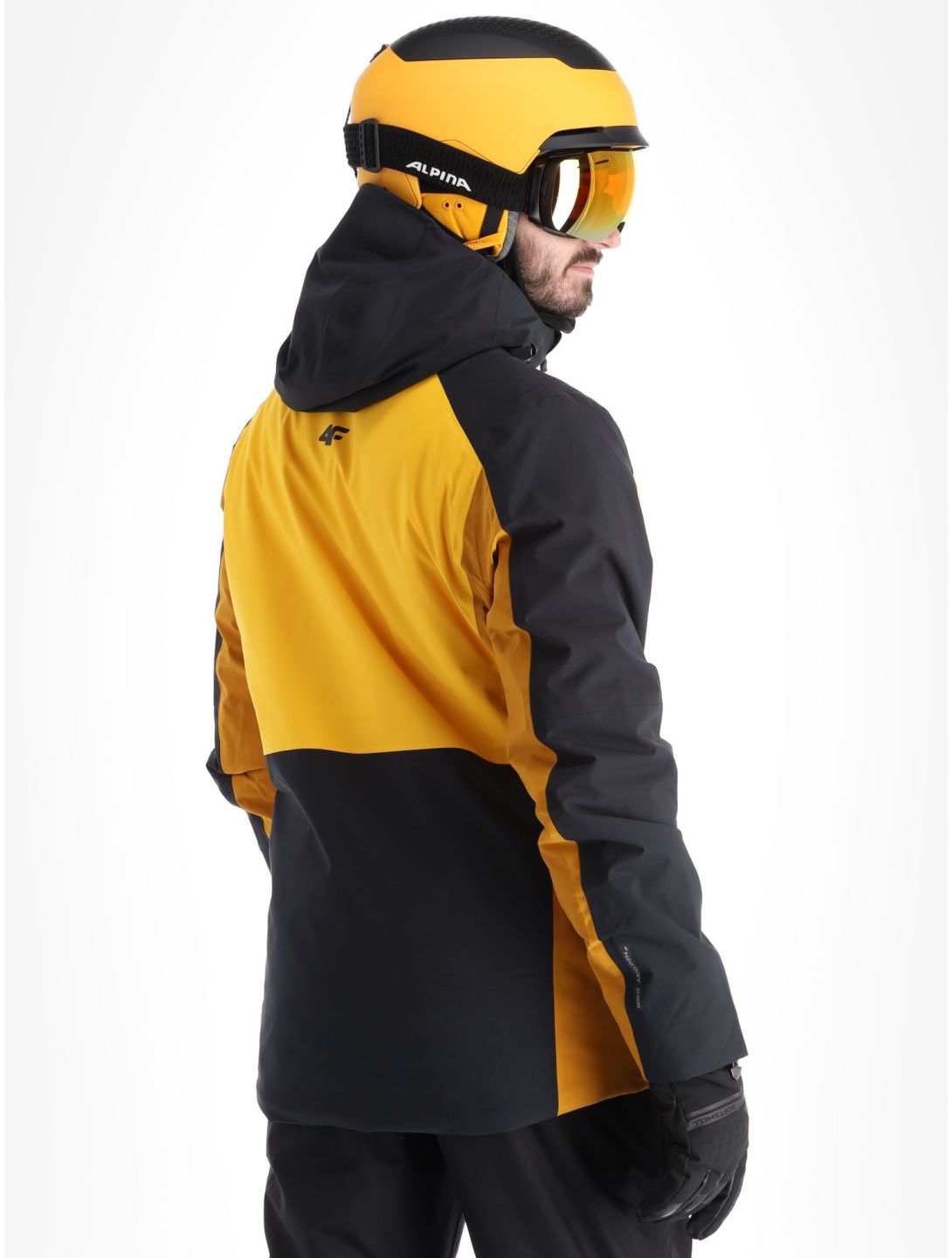 4F, Technical Jacket  M345 giacca sci uomo Yellow giallo, marrone, nero 