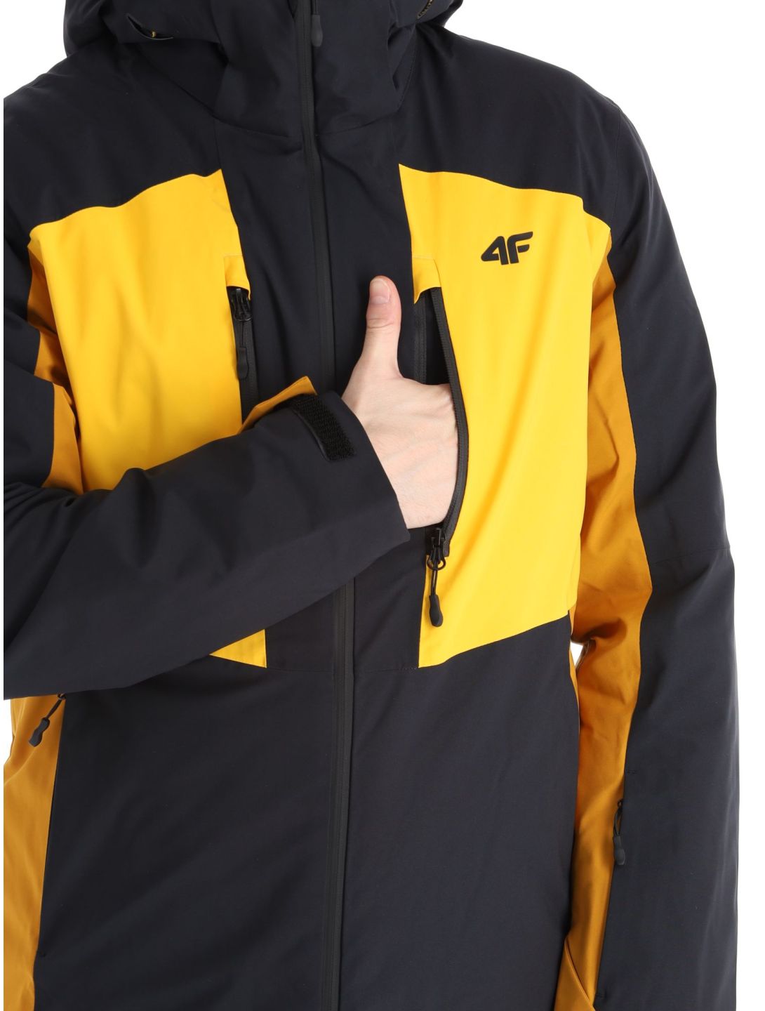 4F, Technical Jacket  M345 giacca sci uomo Yellow giallo, marrone, nero 