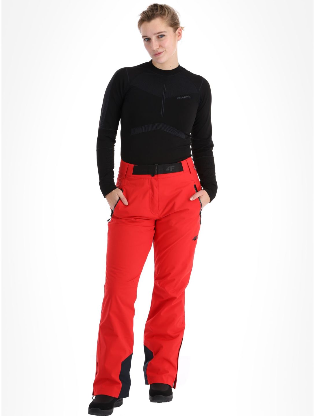 4F, Trousers Fnk  F398 pantaloni da sci donna Red rosso 