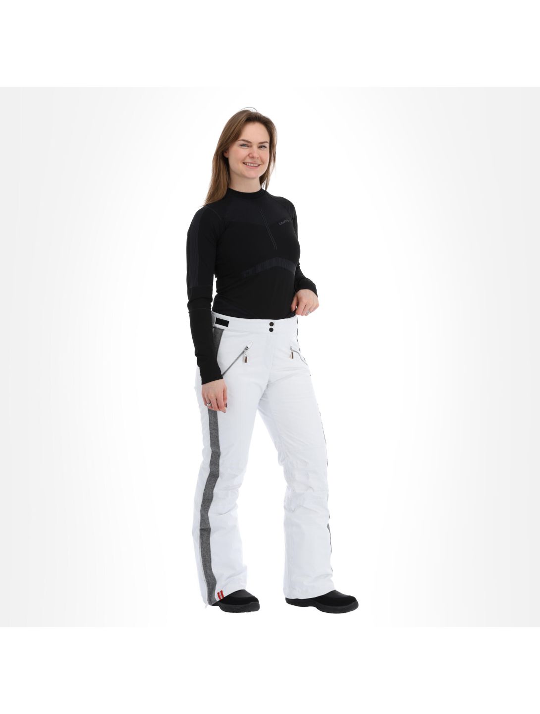 Almgwand, Schusselkopf pantaloni da sci donna bianco, grigio 