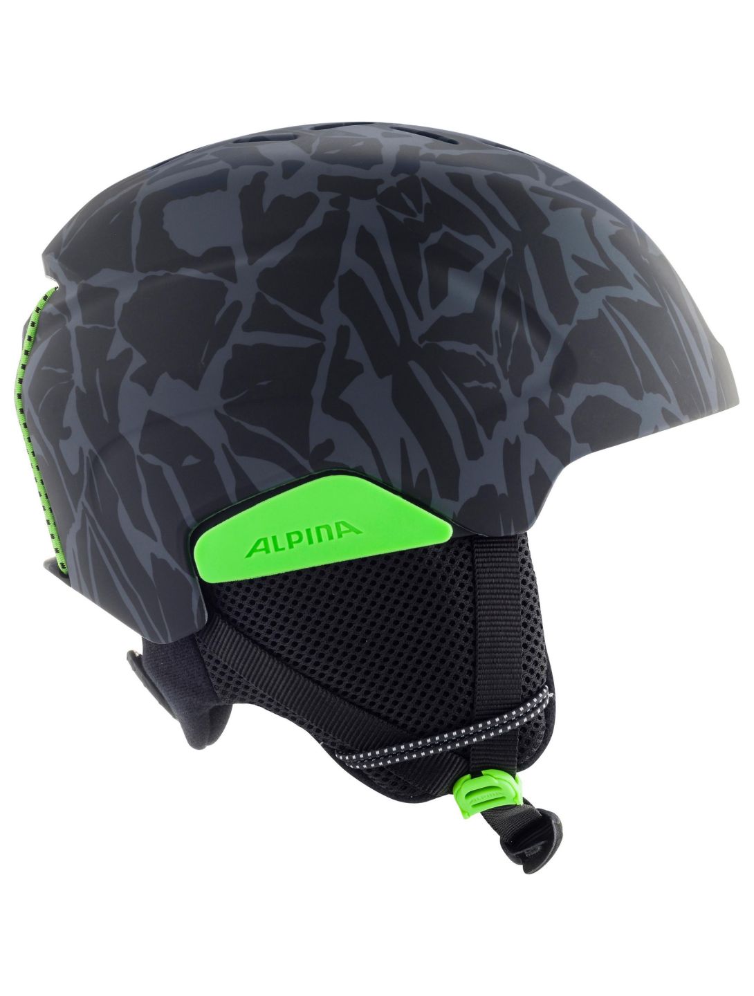 Alpina, Pizi casco bambino Black Green Camo Matt verde 