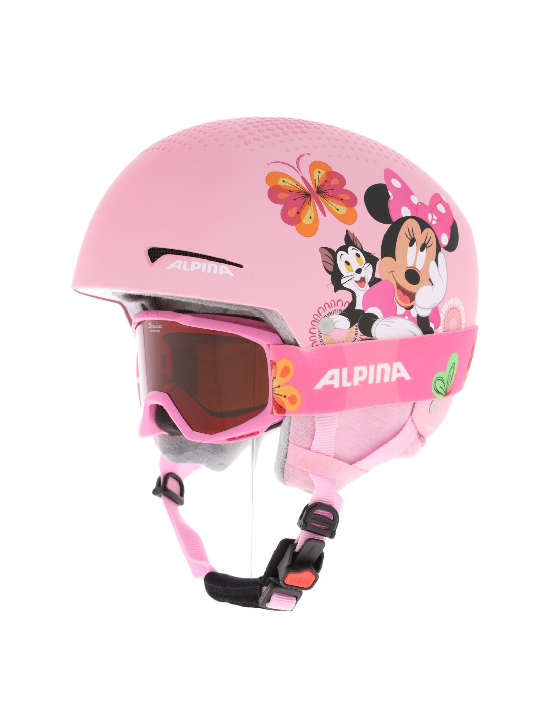 Alpina, Zupo Disney Set casco bambino Minnie Mouse Matt rosa 