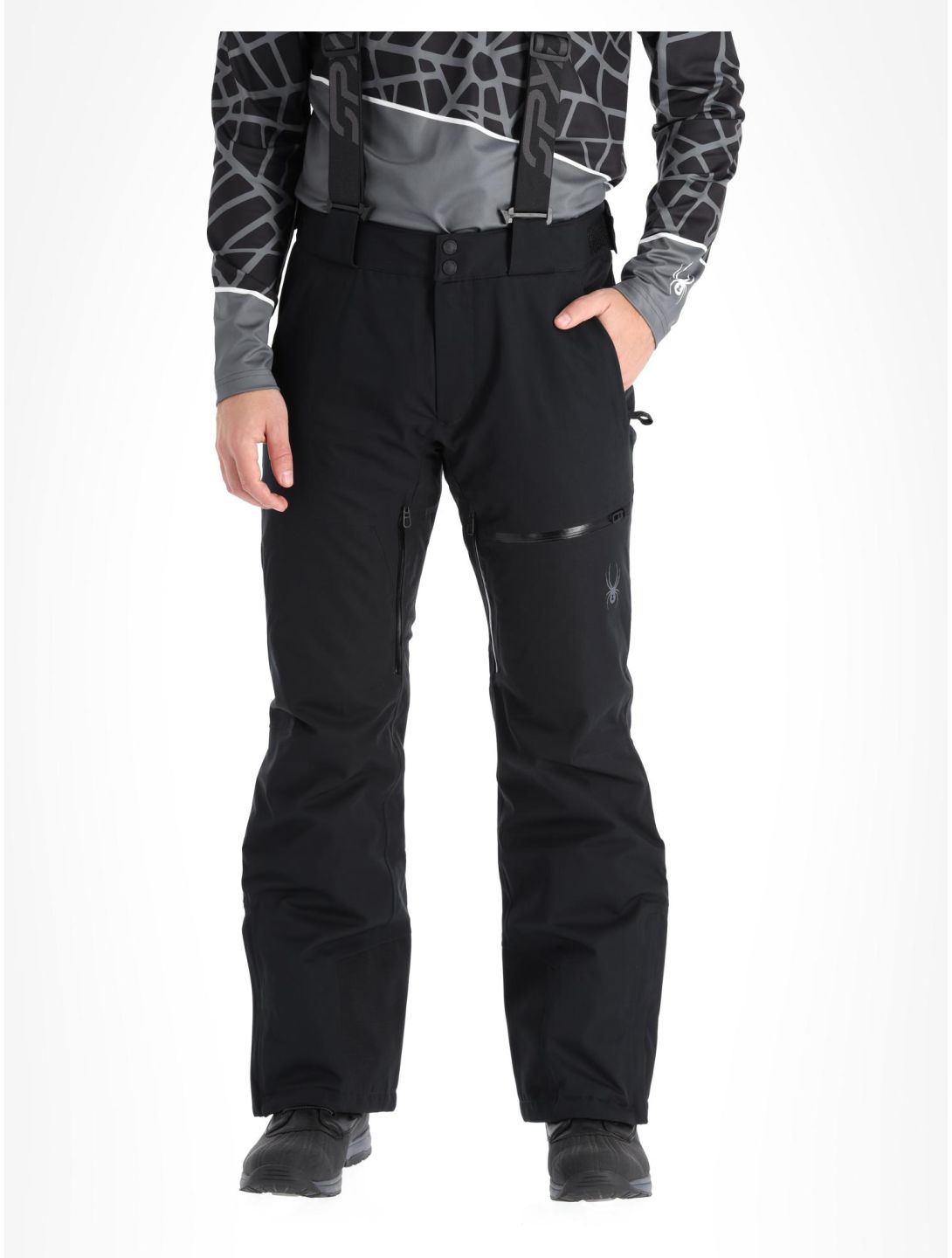 Spyder, Dare pantaloni da sci uomo Black nero 