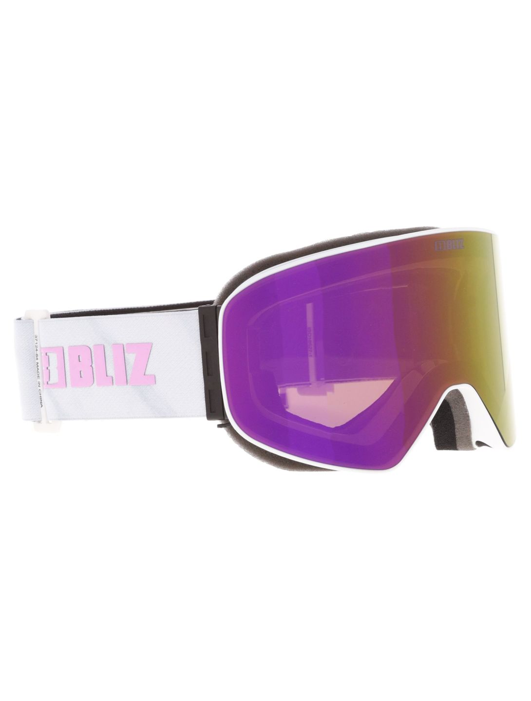 Bliz, Flow mascherina da sci unisex Matte White - Brown w Pink Multi bianco 