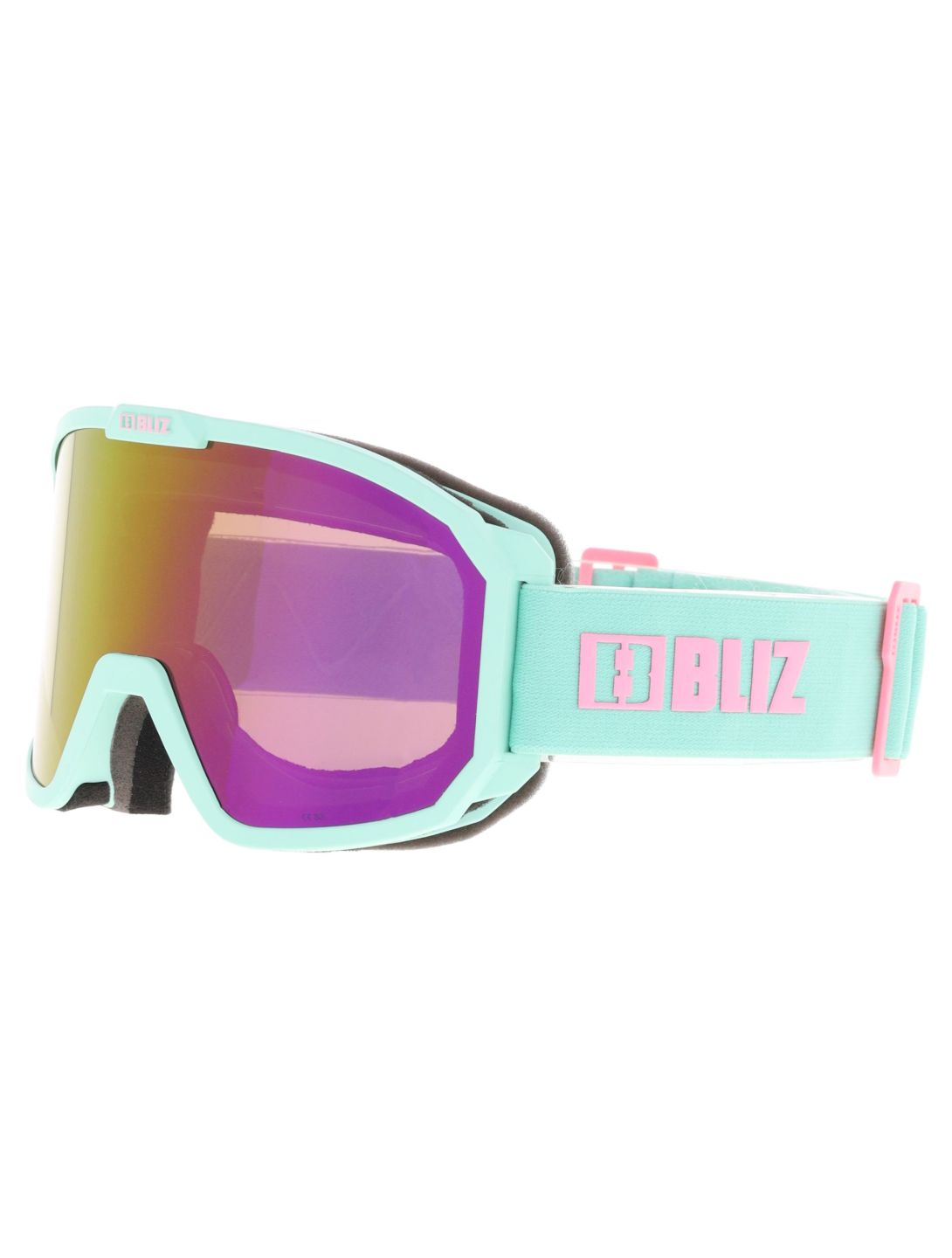 Bliz, Rave mascherina da sci unisex Matte Mint - Brown w Pink Multi verde 