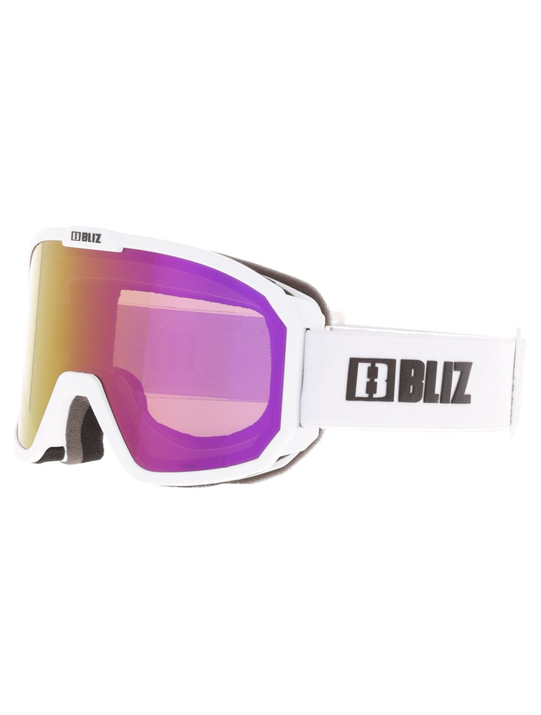 Bliz, Rave mascherina da sci unisex Matte White - Brown w Pink Multi bianco 