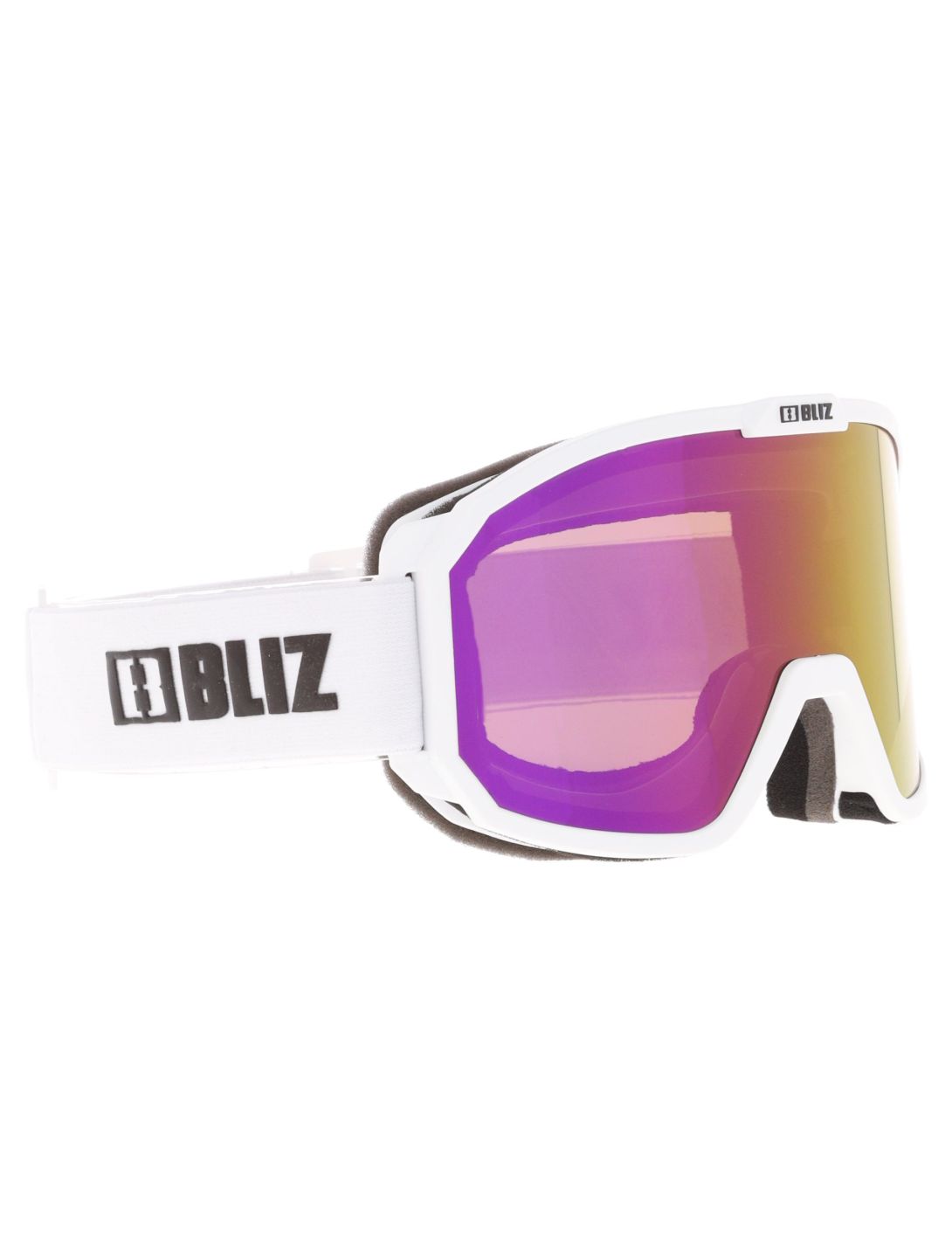 Bliz, Rave mascherina da sci unisex Matte White - Brown w Pink Multi bianco 