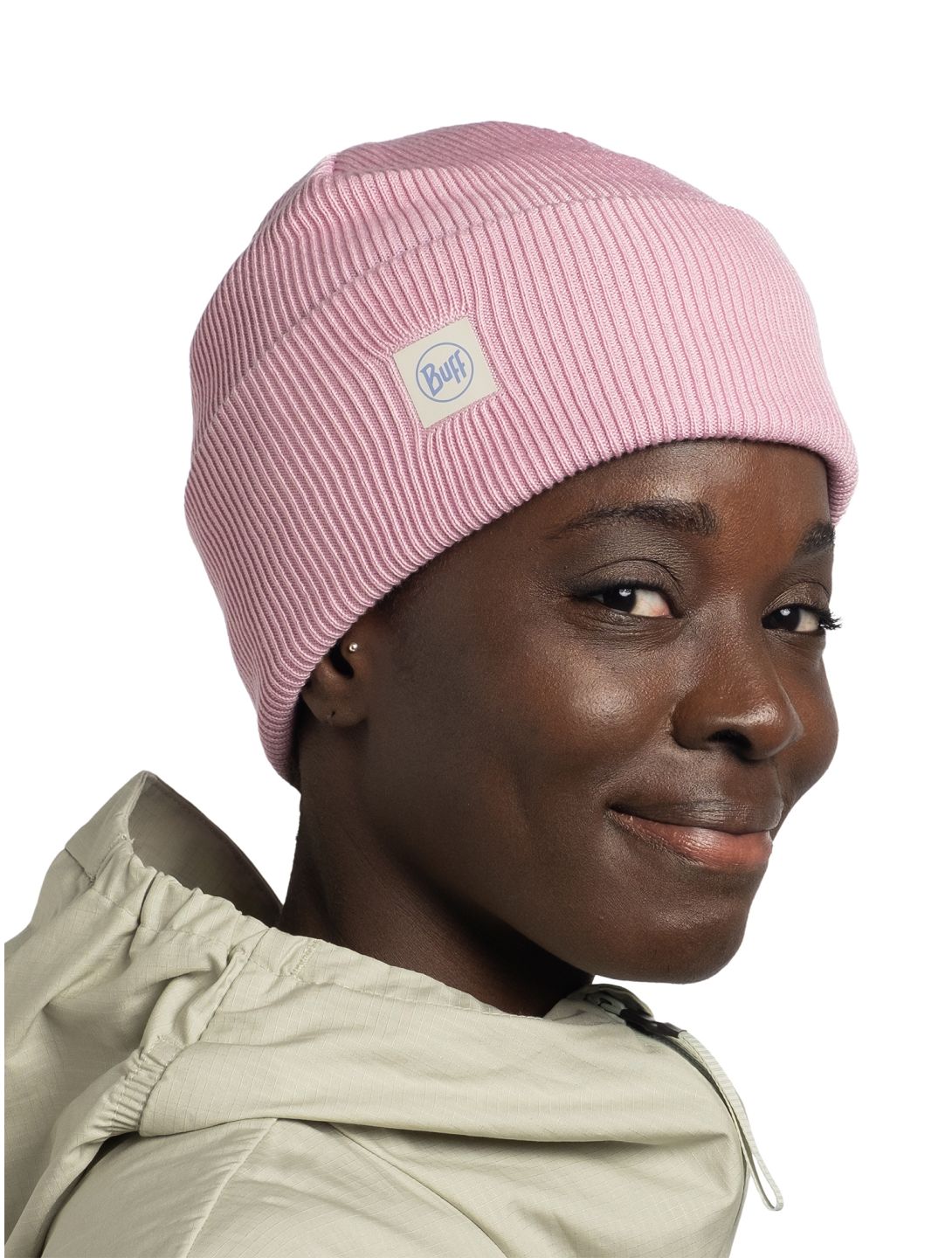 Buff, Crossknit Beanie cappello unisex Camelia rosa 