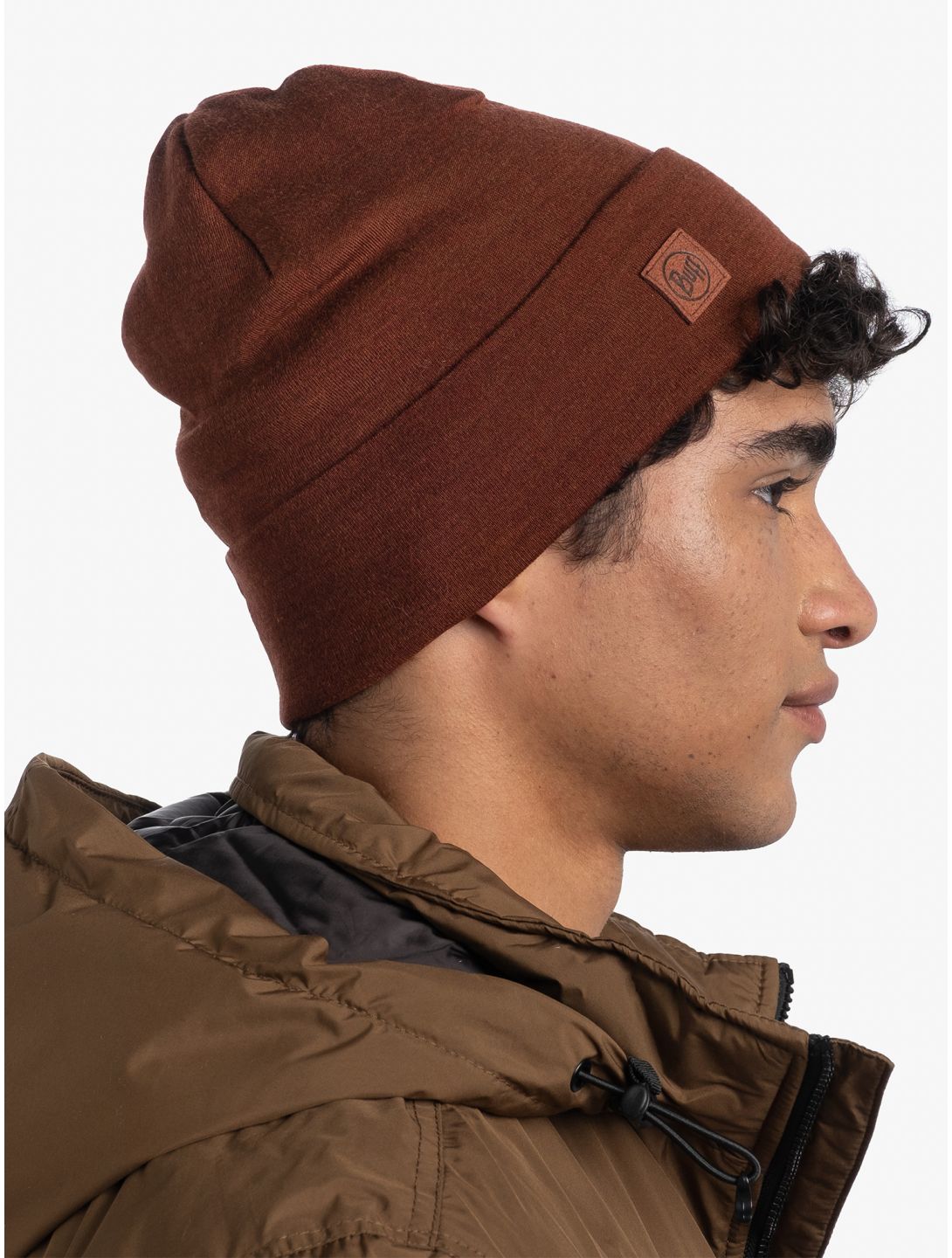 Buff, Merino Heavyweight Beanie cappello unisex Solid Sienna marrone 