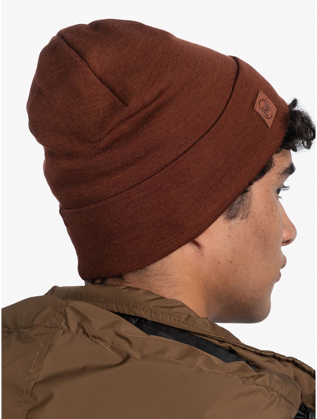 Buff, Merino Heavyweight Beanie cappello unisex Solid Sienna marrone 