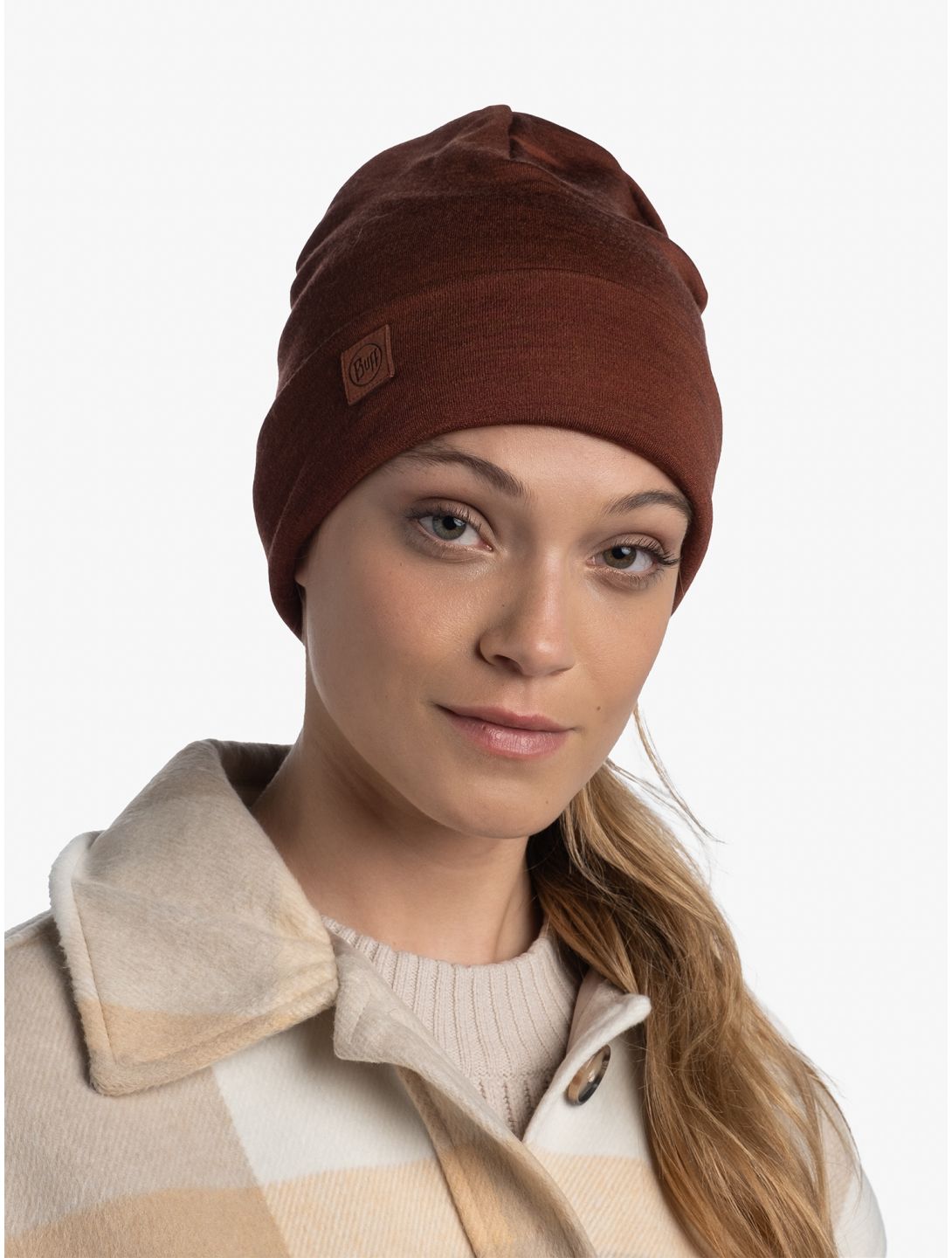 Buff, Merino Heavyweight Beanie cappello unisex Solid Sienna marrone 