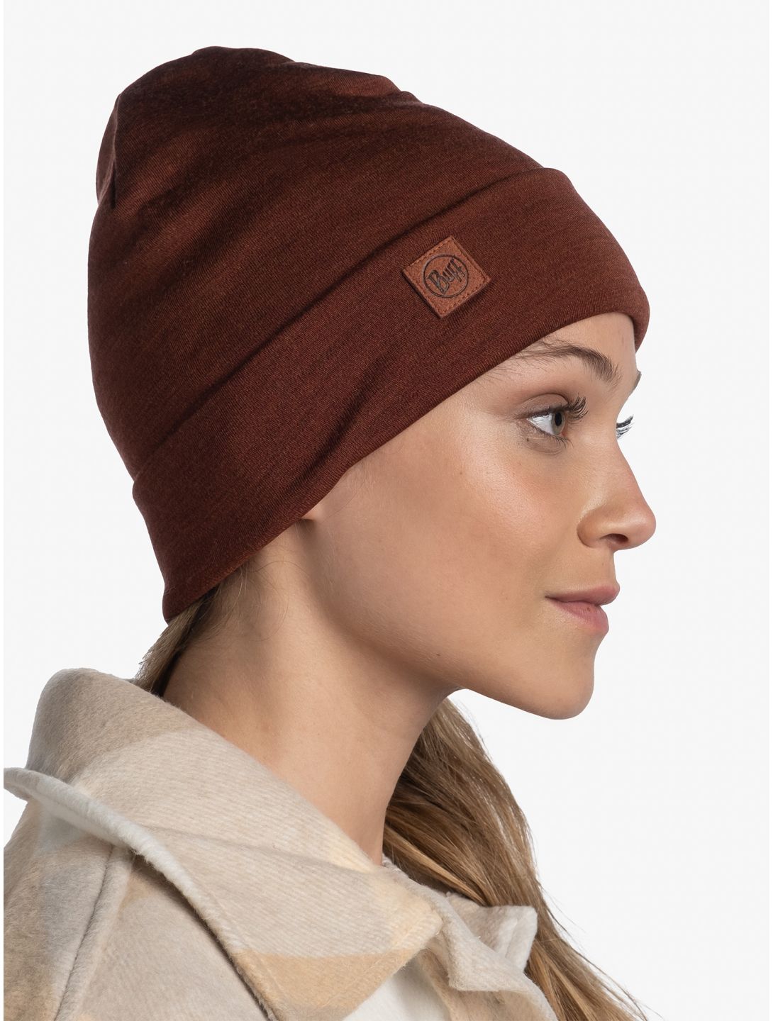 Buff, Merino Heavyweight Beanie cappello unisex Solid Sienna marrone 