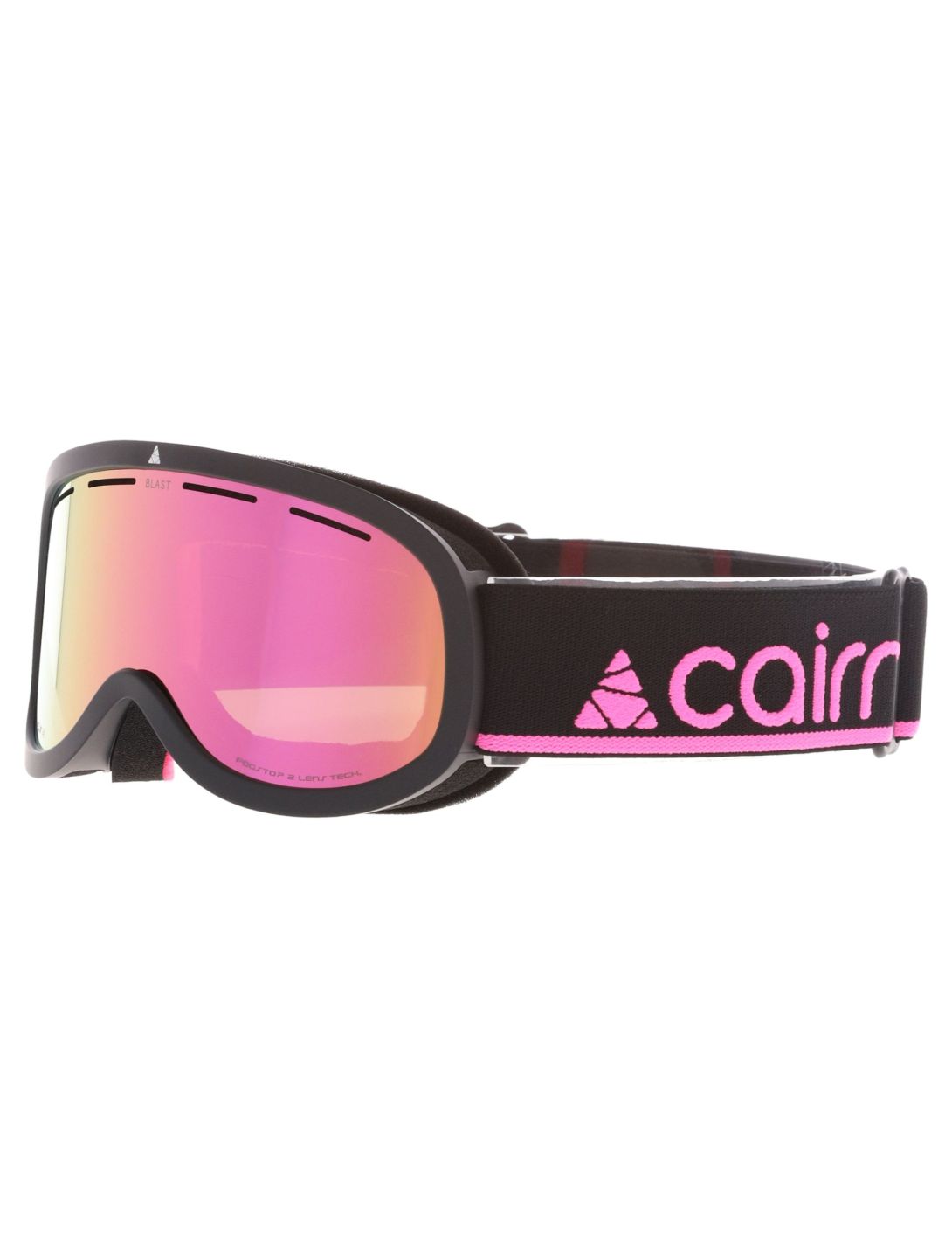 Cairn, Blast mascherina da sci bambino Mat Black Neon Pink nero, rosa 