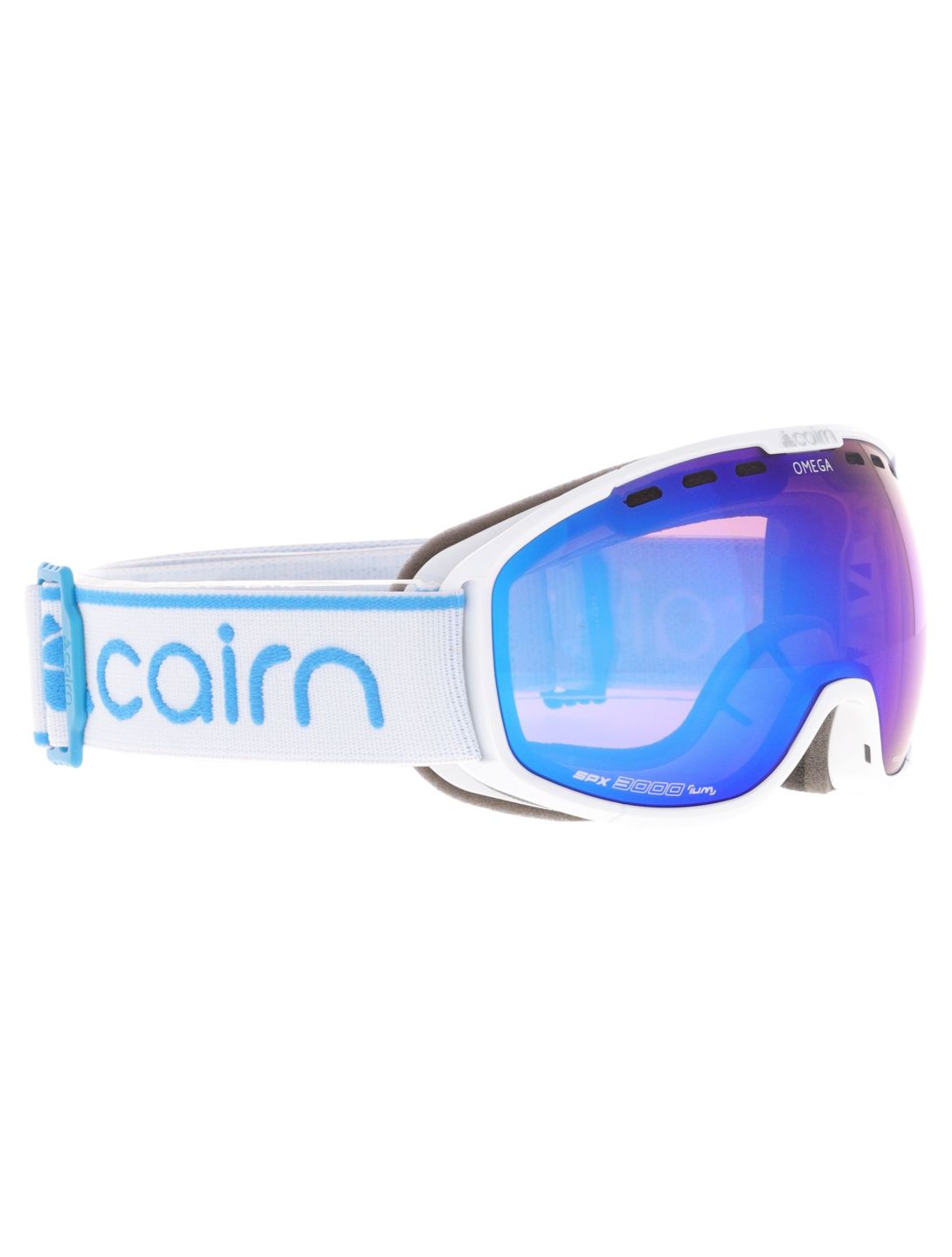 Cairn, Omega mascherina da sci unisex Shiny White Blue bianco, blu 