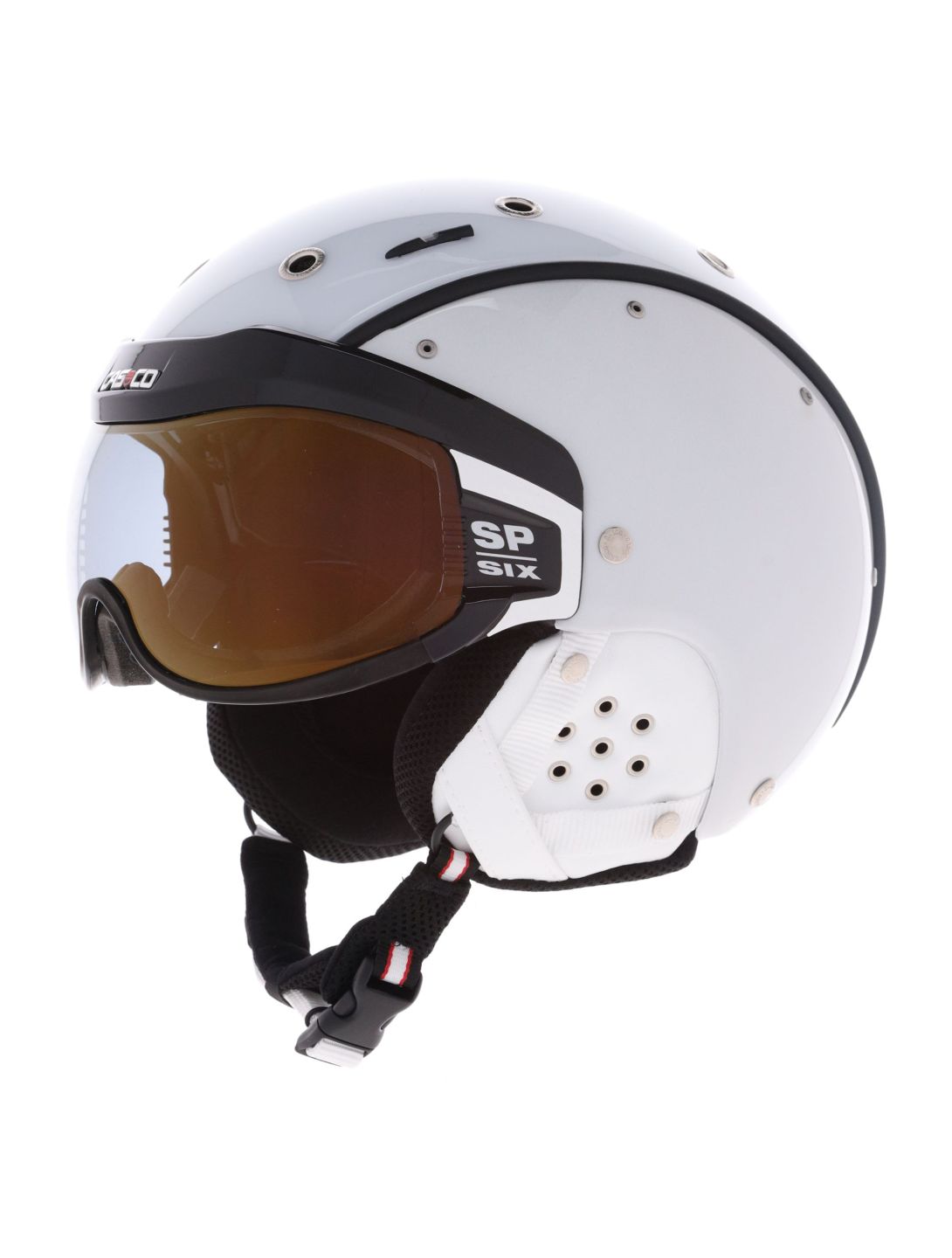 Casco, SP-6 caschetto con visiera unisex Chameleon White bianco 