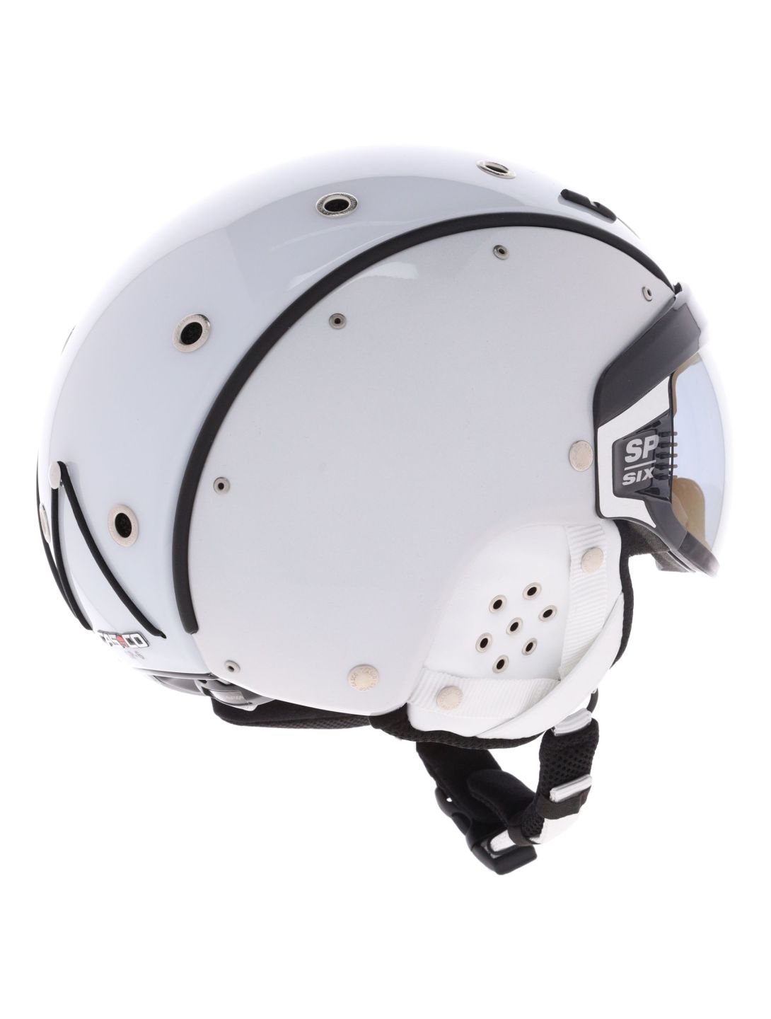 Casco, SP-6 caschetto con visiera unisex Chameleon White bianco 