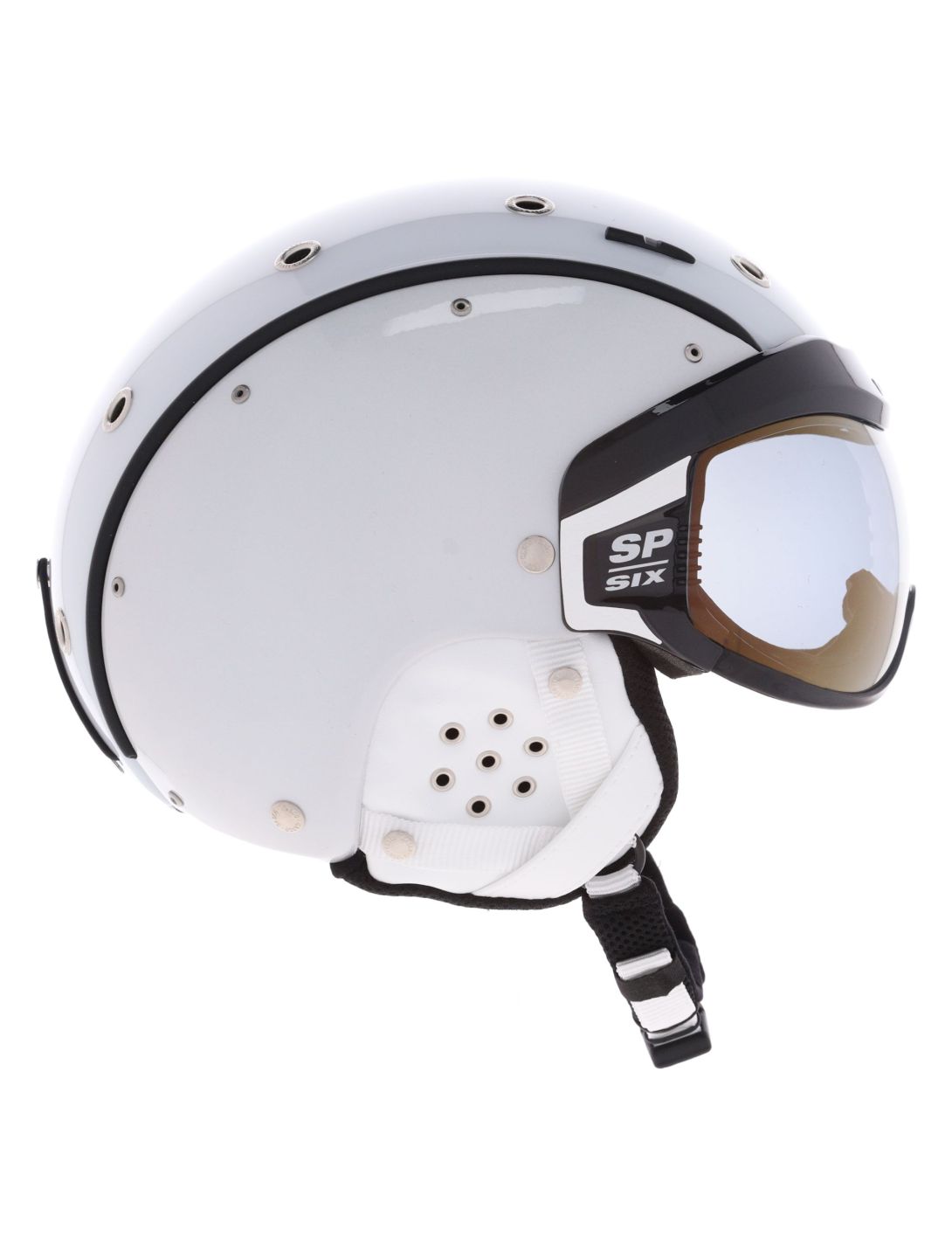 Casco, SP-6 caschetto con visiera unisex Chameleon White bianco 