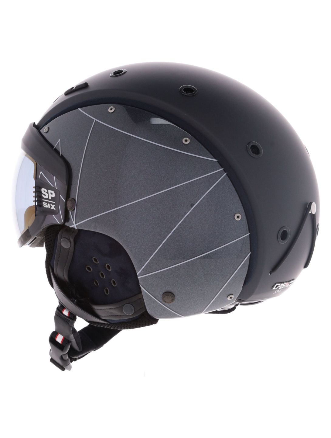 Casco, SP-6 caschetto con visiera unisex Geometric nero 