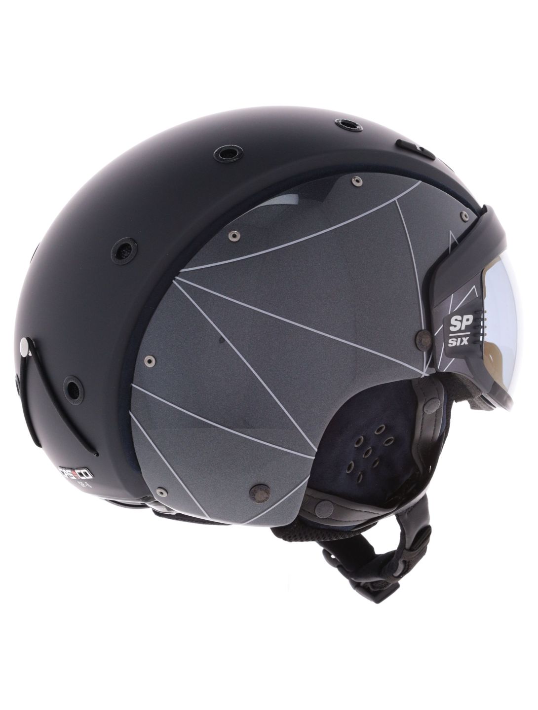 Casco, SP-6 caschetto con visiera unisex Geometric nero 