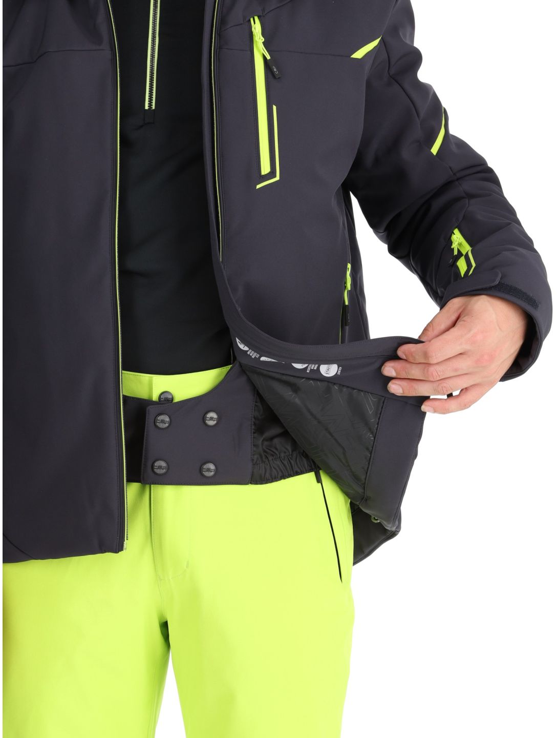 CMP, 33W0897 softshell uomo Anthracite / Acid Yellow grigio 