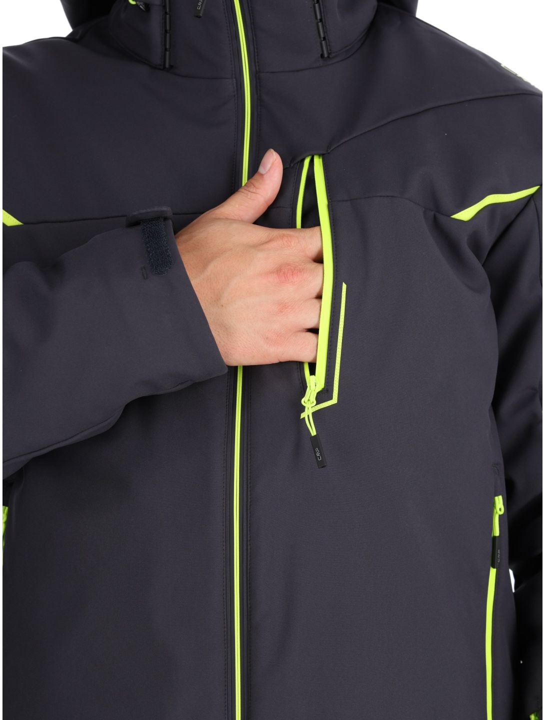 CMP, 33W0897 softshell uomo Anthracite / Acid Yellow grigio 