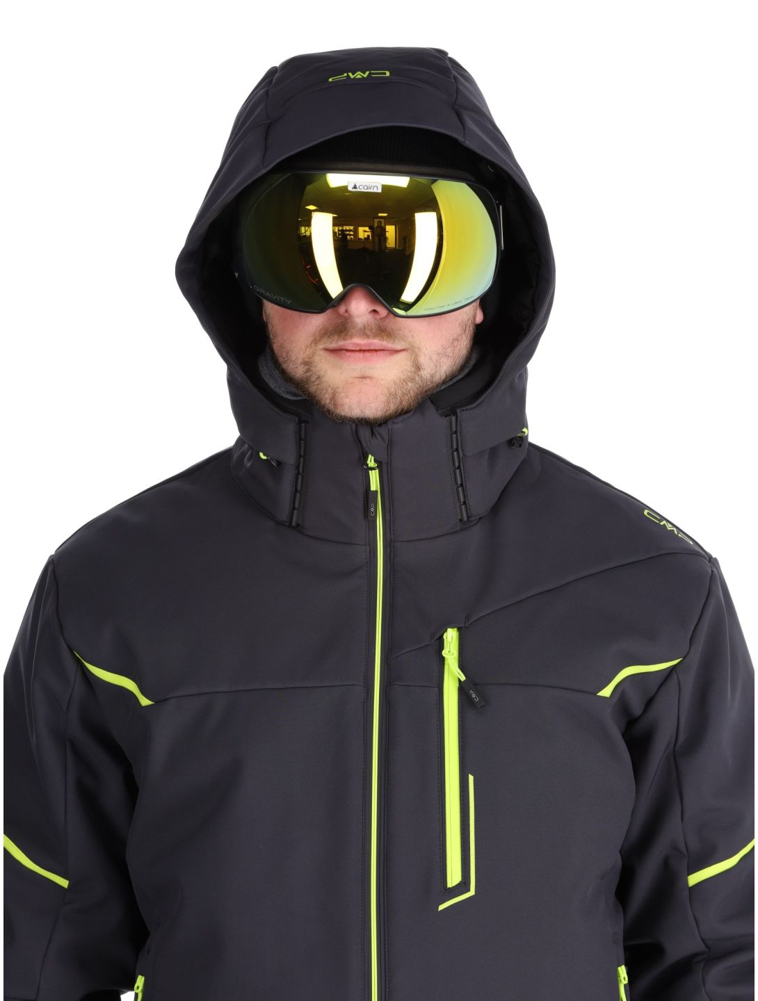 CMP, 33W0897 softshell uomo Anthracite / Acid Yellow grigio 