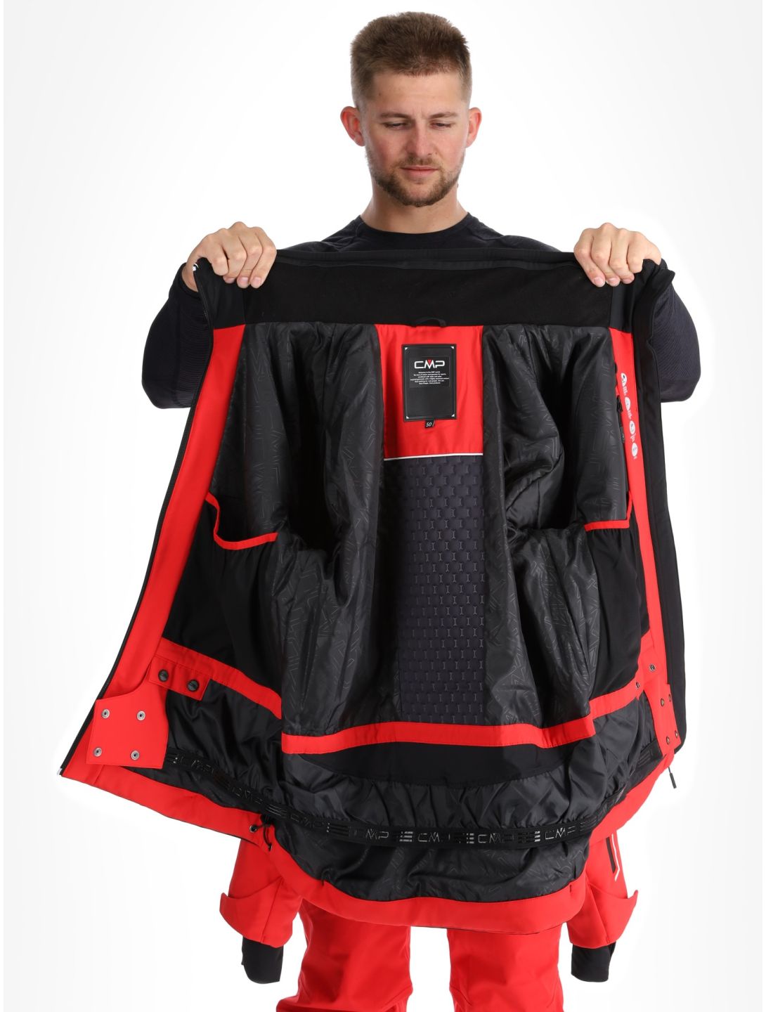 CMP, 33W0897 softshell uomo Ferrari Black nero, rosso 