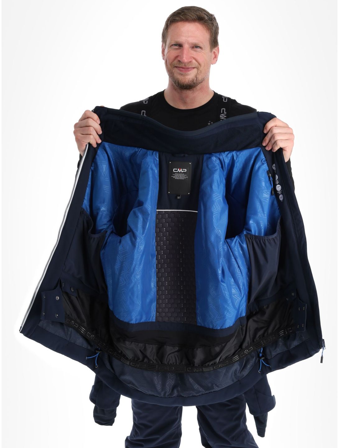 CMP, 33W0967 softshell uomo Black Blue blu 